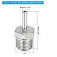 thumbnail image 2 of Uxcell 1/4" Hose Barb x 1/2" NPT Thread 304 Stainless Steel Barb Hose Fittings, 2 Pack, 2 of 6