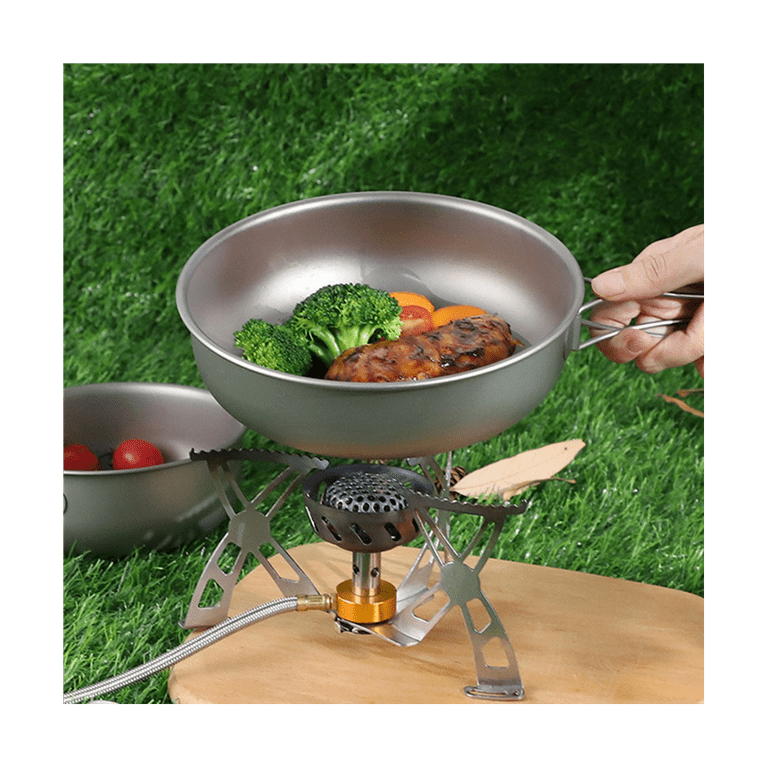 Titanium Frying Pan Camping Plate Ultralight Outdoor Cookware Skillet  Griddle
