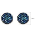 thumbnail image 6 of HEVIRGO 1 Pair Ear Stud Decorative Colorful Stainless Round Shaped Rhinestone Ear Stud for Gift Stainless Steel Black, 6 of 8