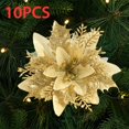 thumbnail image 2 of 10x Corona de Navidad de Pascua artificial DIY Decoración de flores falsas para fiesta de boda Dorado, 2 of 9