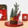 thumbnail image 3 of POINTERTECK Mini Wooden Bottom Christmas Tree Decoration LED Light Desk House Ornaments, 3 of 9