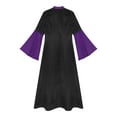 thumbnail image 6 of iiniim Women's Rhinestones Trim Clergy Church Choir Robe Button Loose Maxi Dress Priest Pulpit Robes Purple M, 6 of 7