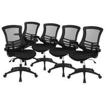 Flash Furniture Kelista Ergonomic Mesh Swivel Mid-Back Task Office Chairs Black (5BLX5MBK)
