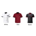 thumbnail image 2 of Ana Unisex Hotel Chef Clothes Stand Collar Button Short Sleeve T-shirt Tops, 2 of 7