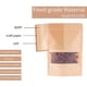 thumbnail image 3 of 100 Pcs Kraft Bags with Stand Up and Zipper in Clear Plastic, 3 of 5