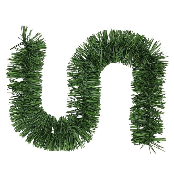 Guirnalda navideña artificial, guirnalda verde navideña, decoraciones navideñas, guirnalda navideña artificial para decoración exterior de repisa 500cm