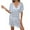 Blue, variant on jinghuiyue Women Mesh Swimsuit Cover Up Sheer See Through Sexy V Neck Short Sleeve Swim Beach Coverup Dress L