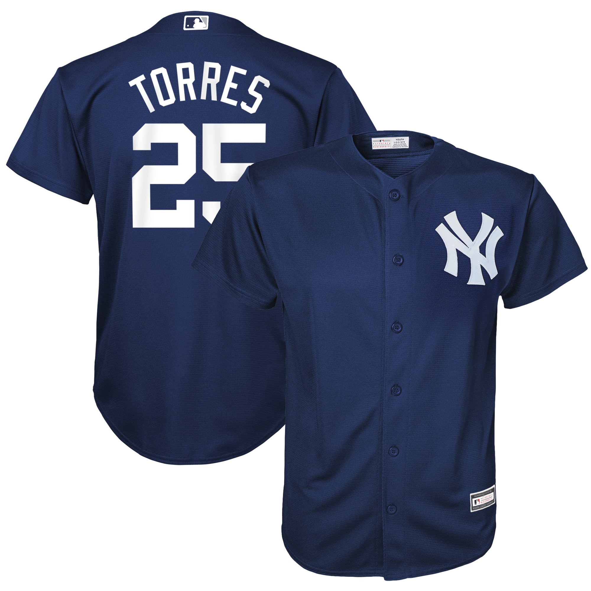 Authentic New York Yankees Gleyber Torres #22 size Women/Youth XXL navy  jersey