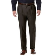 Men’s Haggar® Premium Comfort Expandable-Waist Classic-Fit Stretch Pleated Dress Pants Color: Dark Brown Size: 44X30