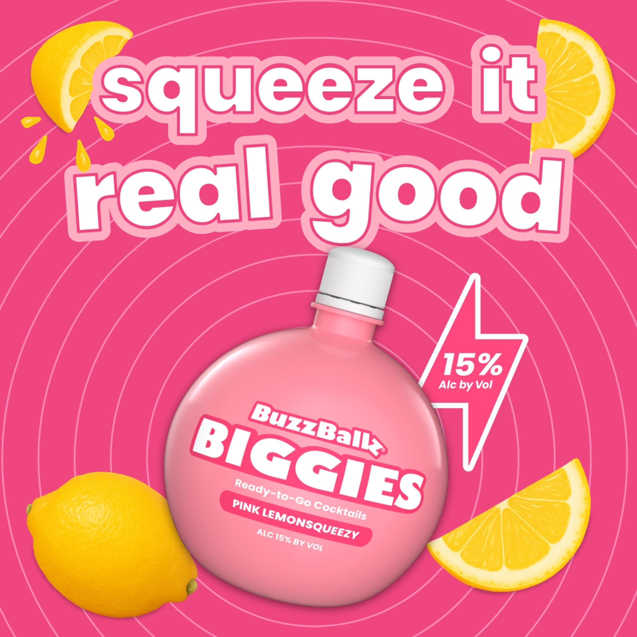 BuzzBallz Biggies Pink Lemonsqueezy Cocktail, 1.75l 30 Proof