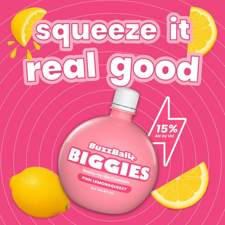 BuzzBallz Biggies Pink Lemonsqueezy Cocktail, 1.75l 30 Proof