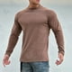 thumbnail image 4 of pstuiky camisas de manga larga para hombre, Blusas casuales de manga larga con cuello redondo y color liso para hombre salir tops xxxl, 4 of 5