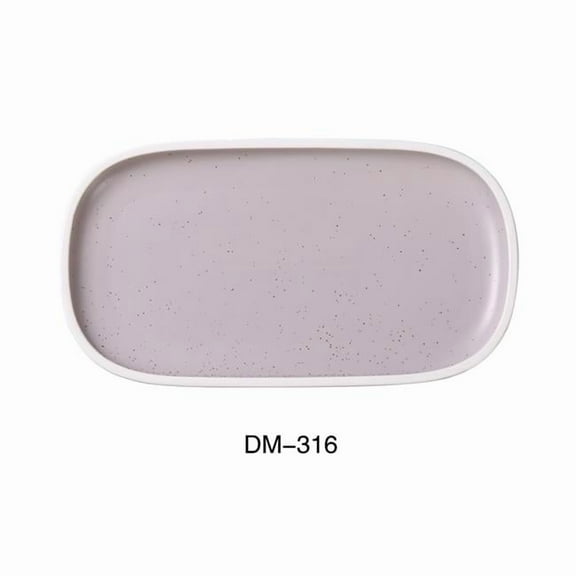 Yanco DM-316 16 x 8.5 x 1.125 in. Denmark Porcelain Rectangular Plate with Upright Rim, Matte Glaze - Pack of 6