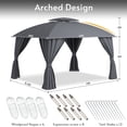 thumbnail image 2 of ENSTVER Gazebo 10x12 with Mosquito Netting & Privacy Screens. Double Roof Design Outdoor Gazebo with Trapezoidal Support System for Patio, Deck, Backyard, Garden & Lawns, 2 of 10