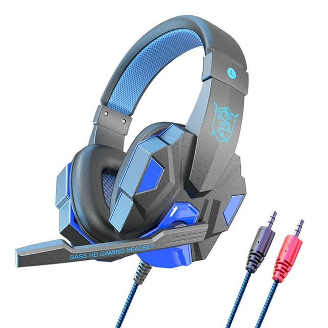 Gaming Headset with Microphone Head Mounted Computer Headphones with Microphone, Low Latency Stereo Audio Gaming Headphones Microphone for Computer