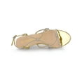 thumbnail image 4 of BLISSFUL STEP Sandales à Talon Chaton pour Femmes à Bride Slingback avec Strass Or 9, 4 of 7