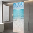 thumbnail image 4 of Summer Beach Window Privacy Film, Blue Coastal Ocean Seaside Nautical Static Cling UV Sun Blocking Tint Film Heat Control Windows Films for Bedroom Bathroom, Window Stickers 23.6"x59", 4 of 8
