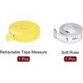 thumbnail image 3 of 2pcs Soft Tape Measure Set 150cm/60" Double Side Retractable Measuring Ruler for Body Cloth Sewing, Yellow White, 3 of 5