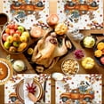 thumbnail image 4 of Fall Placemats Set of 4 Scarecrows Pumpkin Truck Place Mats Thanksgiving Placemat Autumn Fallen Maple Leaf Table Mats for Dining Kitchen Table Holiday Dinner Party Home Fall Decorations 13x19 Inch, 4 of 8