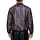 thumbnail image 3 of Chaqueta Bomber de Lentejuelas Brillantes para Hombre, Cierre, Fiesta, Disco, Metálica, Estilo Varsity, S Multicolor, 3 of 5