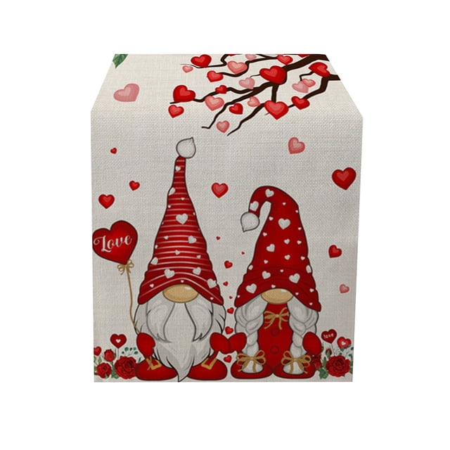 Bannière de Table Décorative Moins de 10 2023 Saint-Valentin Mariage Drapeau de Table Rouge Saint-Valentin Décoration Maison Nappe Imperméable Mariage Fête