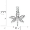 thumbnail image 4 of 14K White Gold 2-D Mini Dragonfly With Cut-Out Wings Charm (15.9 X 15) Made In United States k6565w, 4 of 5