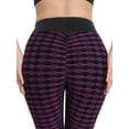 thumbnail image 7 of TWZH Women Two Tone Striped Jacquard High Waisted Butt Lifting Yoga Legging, 7 of 7
