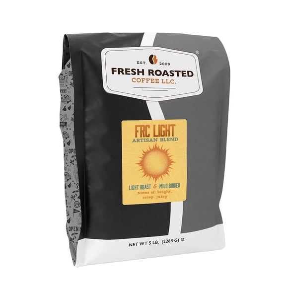 Fresh Roasted Coffee, FRC Premium Light Roast Blend, Kosher, Whole Bean, 80 oz 5 lbs