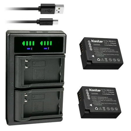 Kastar 2-Pack Battery and LTD2 USB Charger Replacement for Panasonic Lumix DC-G95 DC-G95MK Lumix DMC-FZ200 FZ200 Lumix DMC-FZ300 FZ300 Lumix DMC-FZ1000 FZ1000 Lumix DMC-FZ1000 II FZ1000II