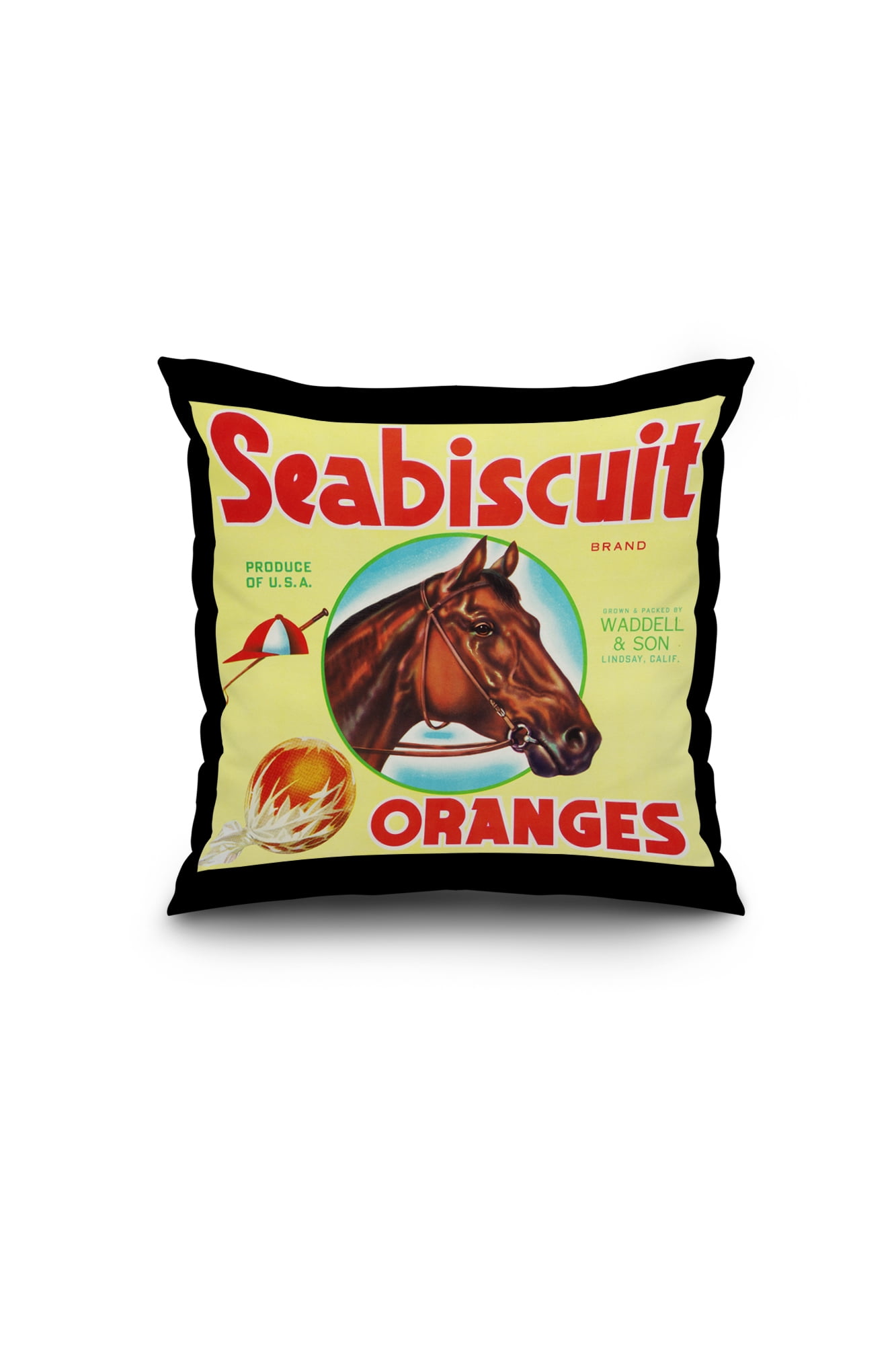Lindsay California Seabiscuit Brand Horse Orange Citrus Fruit Crate Label Print