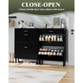 thumbnail image 4 of Yiwa Space-Saving Shoe Rack, Modern MDF Freestanding Cabinet with 2 Doors and 3 Drawers for Entryway Storage, 4 of 7