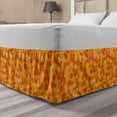 thumbnail image 1 of Burnt Orange Bed Skirt, Autumn Pattern with Cartoonish Fallen Leaves, Elastic Bedskirt Dust Ruffle Wrap Around for Bedding Decor, 4 Sizes, Burnt Orange Marigold, by Ambesonne, 1 of 2