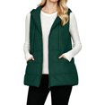 thumbnail image 2 of DailyTrove Women Hooded Drawstring Horizontal-quilted Sleeveless Vest, Casual Layering Gilet Outerwear, 2 of 8