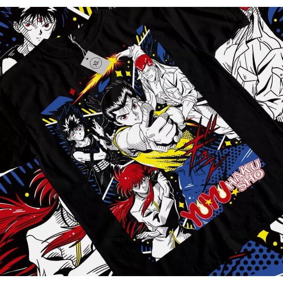 Reprint Rare Yu Yu Hakusho T-shirt,Yusuke,Hiel,Kuwabara And Kurama Anime T-shirt All Size