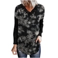 thumbnail image 1 of Top de manga larga con cuello en V y encaje con estampado de hojas y flores para mujer Fridja  hkj4369, 1 of 8