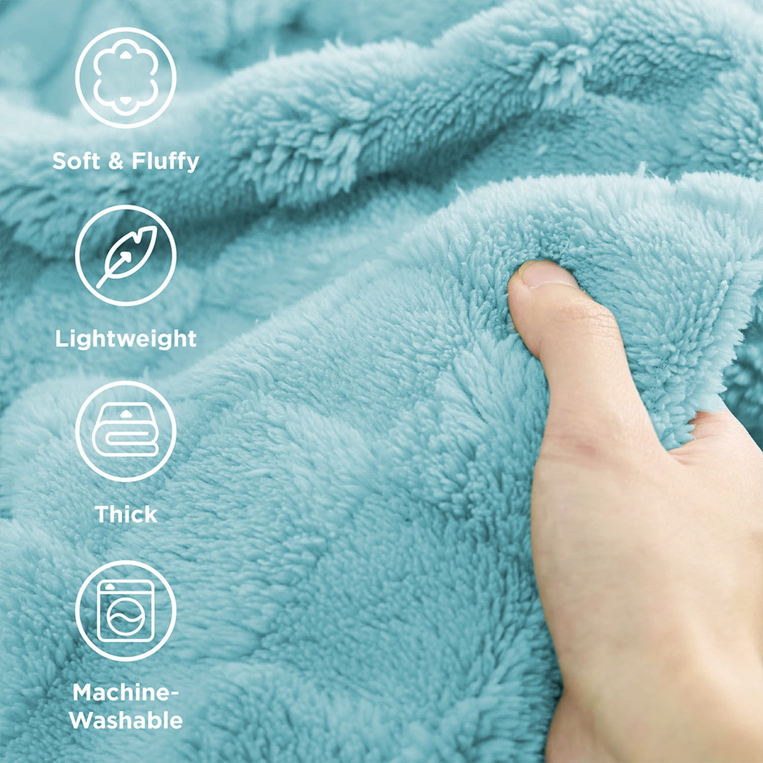 ROSEKIND Super-soft Aesthetic 3D Embossed Checkerboard Fleece Throw Blanket, Reversible Luxury Textured Fuzzy Plush Throw for Couch Bed Sofa, All-season, Lack Blue, 60"x80"