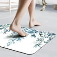 thumbnail image 3 of Eucalyptus Leaves Bath Mat Rug Super Absorbent Quick Dry Thin Bathroom Rugs Fit Under Door Non Slip Rubber Backed Bathroom Floor Mat for in Front of Bathtub Sink Shower (17"x24", Blue), 3 of 6