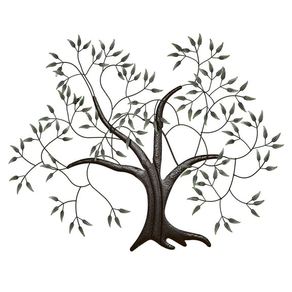 Willow in the Wind Wall Art Sculpture Brown Green 47" x 1.5" x 33"