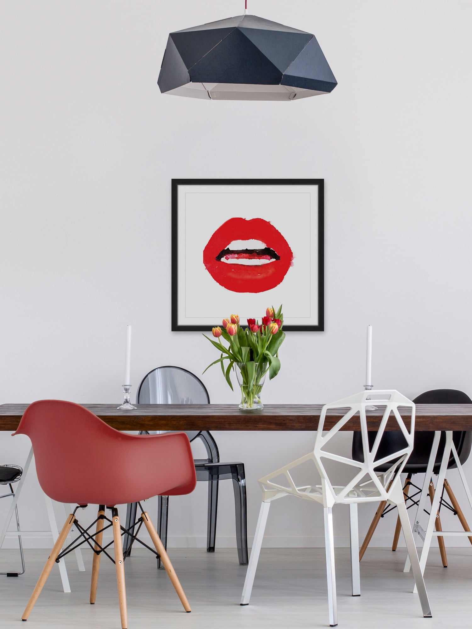 Marmont Hill "Lips Colors Red" by Amanda Greenwood Framed Painting Print