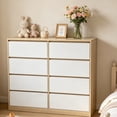 thumbnail image 4 of Ktaxon 8 Drawer Double Dresser Wood Dresser Organizer Storage Cabinet Chest of Drawers for Bedroom Hallway Living Room, White, 4 of 5