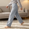 thumbnail image 6 of Squevariel Women's Pajama Pants Solid Color Elastic Waist Straight Leg Pants Lounge Sleep Bottoms, 6 of 6