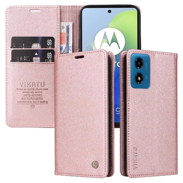 Funda para Motorola MOTO G04/G24 Estuche de Cuero PU Tipo Cartera con Ranuras para Tarjetas y Cierre Magnético