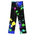 thumbnail image 3 of Neon Paint Splatters Pajamas Leisure Trousers Soft Warm Sleepwear Bottoms Loose Retro Nightwear, 3 of 6