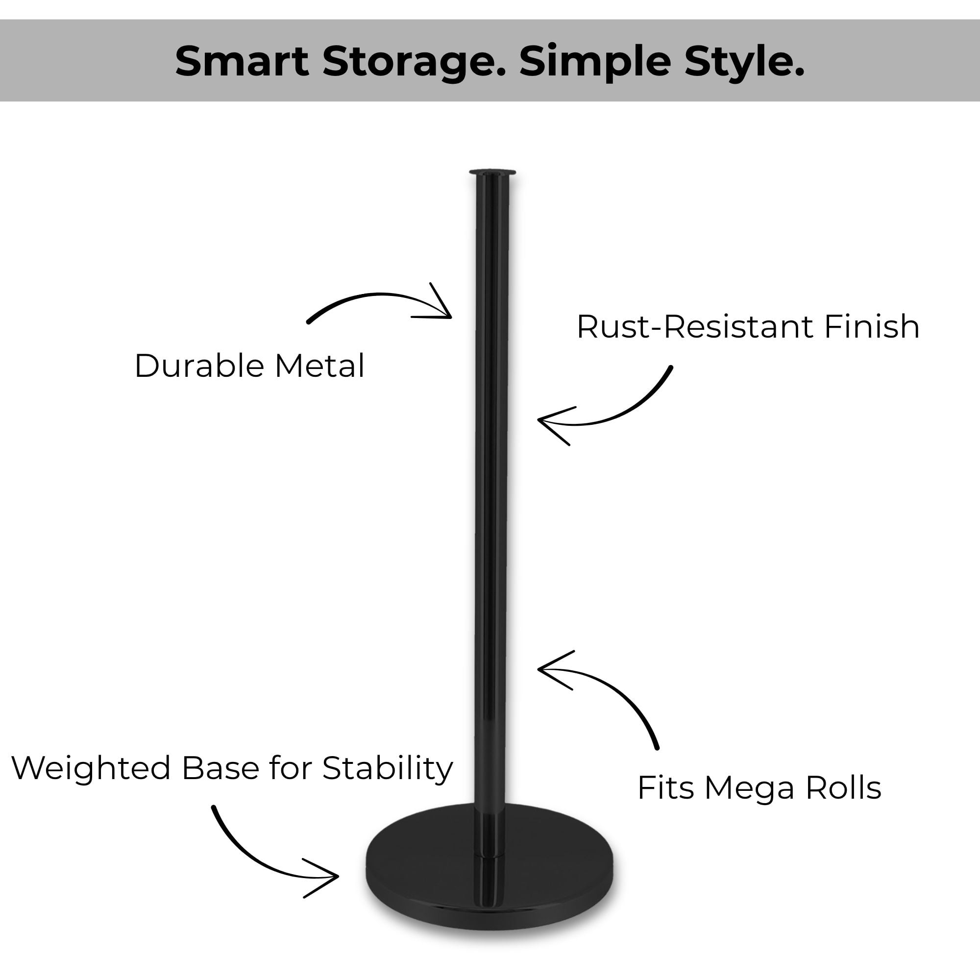 Black Toilet Paper Holder Stand