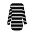 thumbnail image 5 of felwors Women's Striped Long Sleeve Tunic Top - Long Length Casual Sweatshirt Shirt Black, XL, 5 of 5