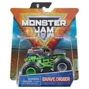 Angle View: Monster Jam, Official Grave Digger Monster Truck, Die-Cast Vehicle, Wreckless Trucks Series, 1:64 Scale
