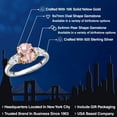 thumbnail image 2 of Gem Stone King 925 Silver and 10K Yellow Gold Peach Nano Morganite and White Zirconia Engagement Ring for Women | 2.78 Cttw | Oval 9X7MM | Gemstone October Birthstone | Size 5, 2 of 6