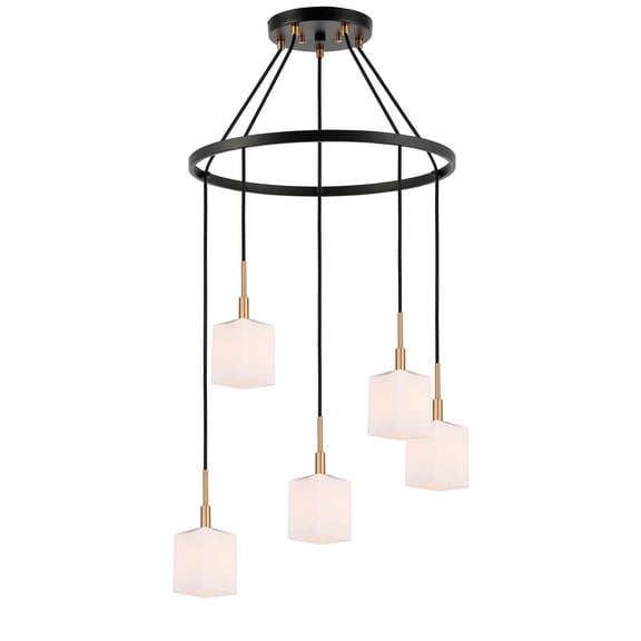 Woodbridge Lighting Langston 5-Light Metal Chandelier in Brass/Bronze
