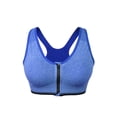 thumbnail image 3 of PULLIMORE Women Zipper Sport Bras Seamless High Impact Support Activewear Bra For Gym Yoga Workout (M, Blue), 3 of 9