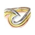thumbnail image 2 of 925 sterling silver tricolor plated Hawaiian ocean wave 3 in 1 ring size 6, 2 of 9